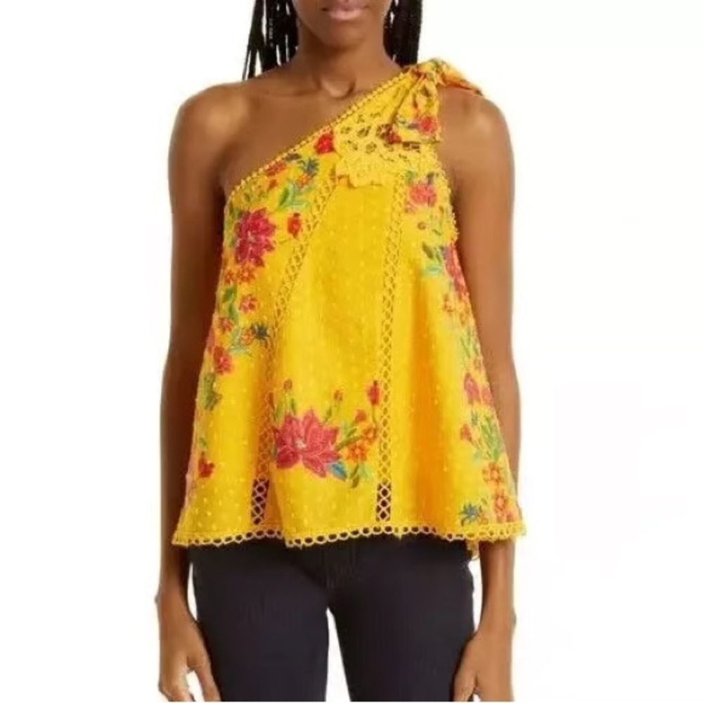FARM Rio Flower Dream One-Shoulder Blouse